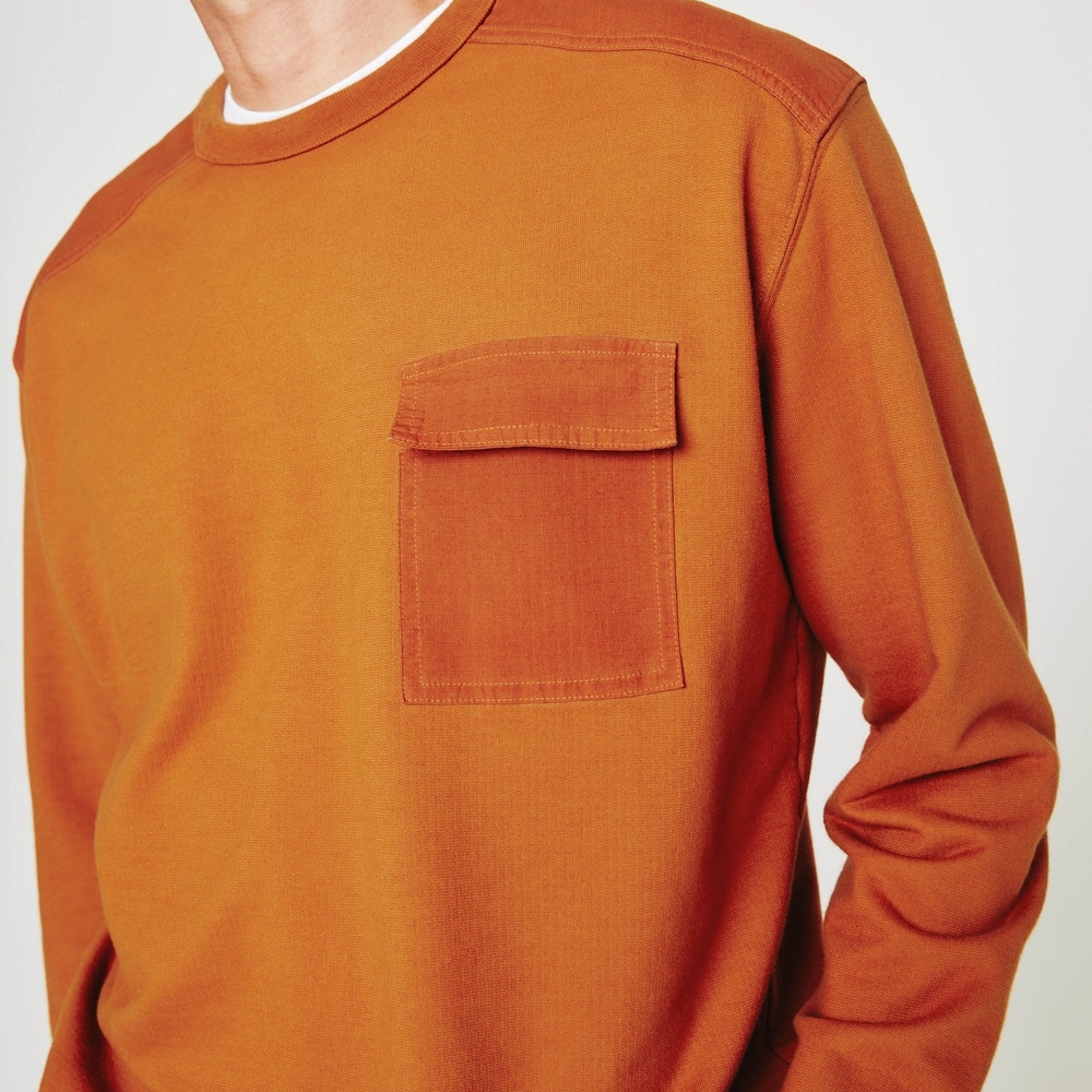 Rust Orange Long Sleeve Shirt with Pocket